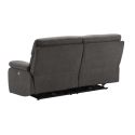 Canapé relax électrique 2,5 places tissu polyester gris foncé - MIGUEL