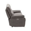 Canapé relax électrique 2,5 places tissu polyester gris foncé - MIGUEL