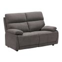 Canapé fixe 2 places tissu polyester gris foncé - MIGUEL