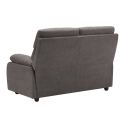 Canapé fixe 2 places tissu polyester gris foncé - MIGUEL