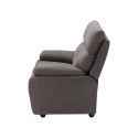 Canapé fixe 2 places tissu polyester gris foncé - MIGUEL