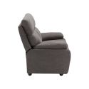 Canapé fixe 2 places tissu polyester gris foncé - MIGUEL