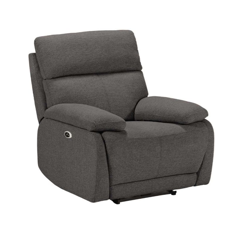 Fauteuil relax électrique tissu polyester gris foncé - MIGUEL