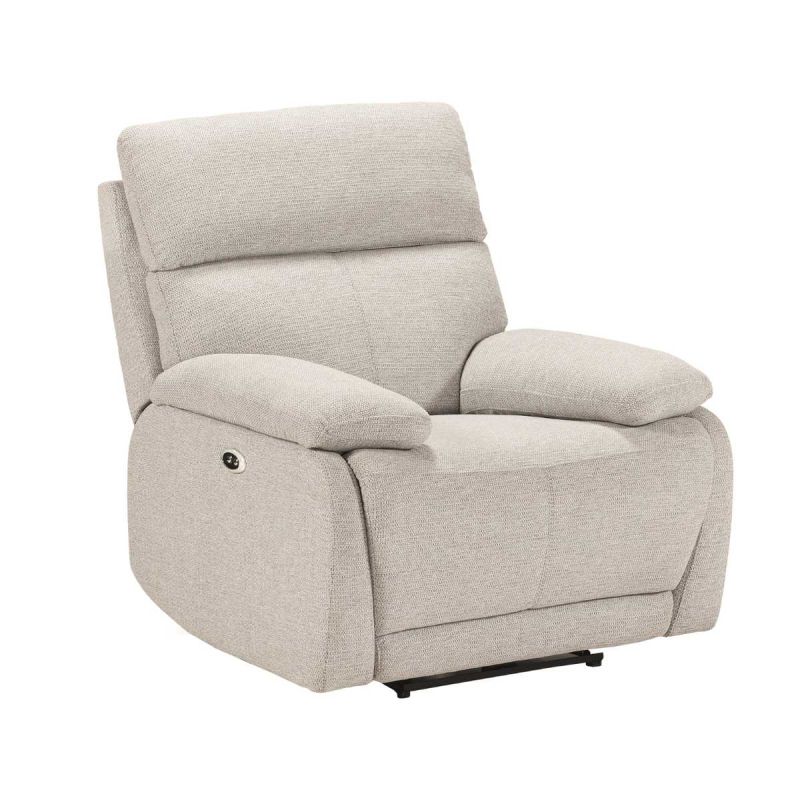 Fauteuil relax électrique tissu polyester gris clair - MIGUEL