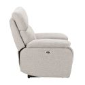 Fauteuil relax électrique tissu polyester gris clair - MIGUEL