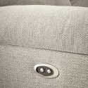 Ensemble Canapé relax électrique 3pl + canapé fixe tissu polyester gris clair - MIGUEL