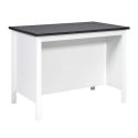 Ilot de Cuisine Blanc et Plateau Anthracite - KENNY