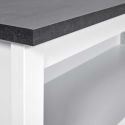 Ilot de Cuisine Blanc et Plateau Anthracite - KENNY