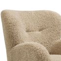 Fauteuil lounge vintage en tissu bouclette beige foncé- YOLAN