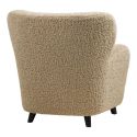 Fauteuil lounge vintage en tissu bouclette beige foncé- YOLAN