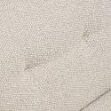 Fauteuil lounge vintage en tissu bouclette beige et accoudoirs en bois - FERNAND