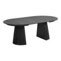 Table Extensible Ronde Pied Central Relief MDF Placage Chêne noir - DUBLIN