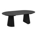 Table repas ronde Ø140cm Pied Central Relief MDF Placage Chêne noir - DUBLIN