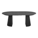 Table repas ronde Ø140cm Pied Central Relief MDF Placage Chêne noir - DUBLIN