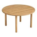 Table basse ronde Ø70cm plateau et pieds en chêne naturel - JOSETTE