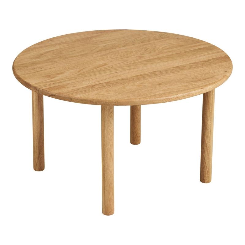 Table basse ronde Ø70cm plateau et pieds en chêne naturel - JOSETTE