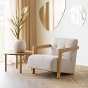 Table basse ronde Ø70cm plateau et pieds en chêne naturel - JOSETTE