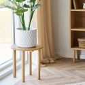 Table d'appoint ronde Ø40cm plateau et pieds en chêne naturel - JOSETTE