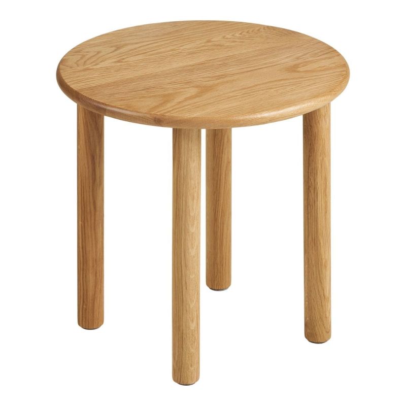 Table d'appoint ronde Ø40cm plateau et pieds en chêne naturel - JOSETTE