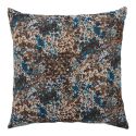 Coussin Déco Carré Recto damassé multicolore et Verso Noir - CLEANE