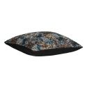 Coussin Déco Carré Recto damassé multicolore et Verso Noir - CLEANE