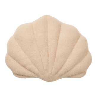 Coussin Déco Forme coquillage tissu Bouclettes Beige - ONDINE