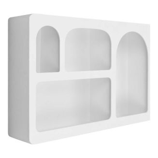 Etagère murale atypique 4 niches en MDF laqué blanc - SHIREL