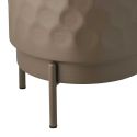 Cache-pot rond sur pieds en Métal Taupe martelé - MARLO