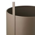 Lot de 2 Cache-Pots ronds sur Pieds en Métal Taupe - MERYL