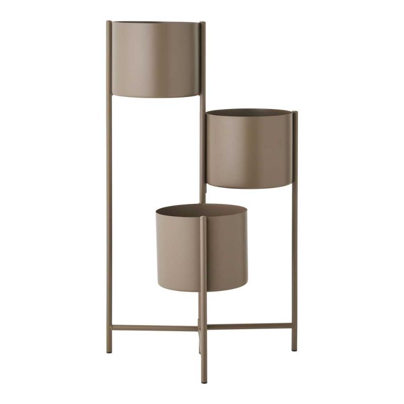 Trépied Cache-pot en Métal Taupe - MADEN