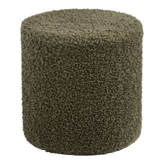 Pouf Rond Ø34cm en Tissu Bouclé Coloris vert - BUBBEL