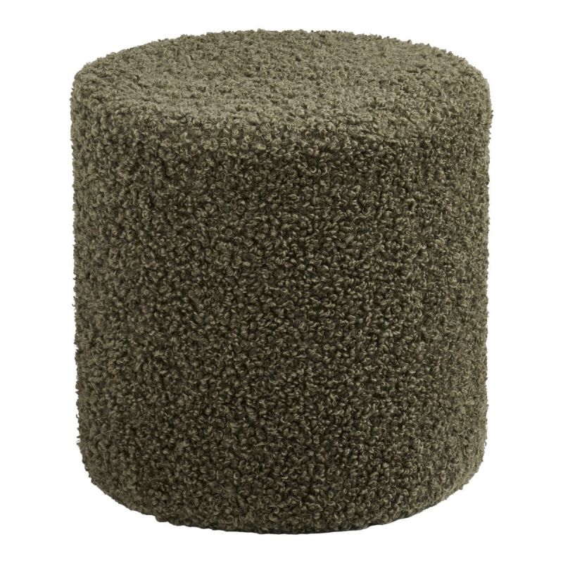 Pouf Rond Ø34cm en Tissu Bouclé Coloris vert - BUBBEL Pouf Rond Ø34cm en Tissu Bouclé Coloris vert - BUBBEL