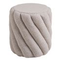 Pouf Rond Ø38cm en Tissu Bouclé torsadé gris - YONA
