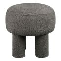 Pouf design 4 pieds en Tissu Bouclé gris - MADELON