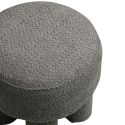 Pouf design 4 pieds en Tissu Bouclé gris - MADELON