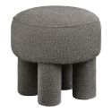 Pouf design 4 pieds en Tissu Bouclé gris - MADELON