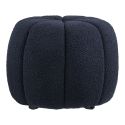 Pouf Rond en Tissu Bouclé bleu marine Pieds MDF - PUMBA
