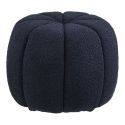 Pouf Rond en Tissu Bouclé bleu marine Pieds MDF - PUMBA