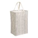 Sac à Linge en Tissu gris et beige rayé - BERYL
