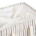 Sac à Linge en Tissu gris et beige rayé - BERYL