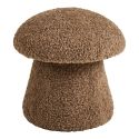 Pouf en tissu bouclette marron forme champignon - BAHO