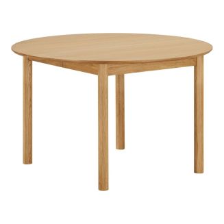 Table repas extensible Ø120cm en MDF et chêne naturel - YANICK