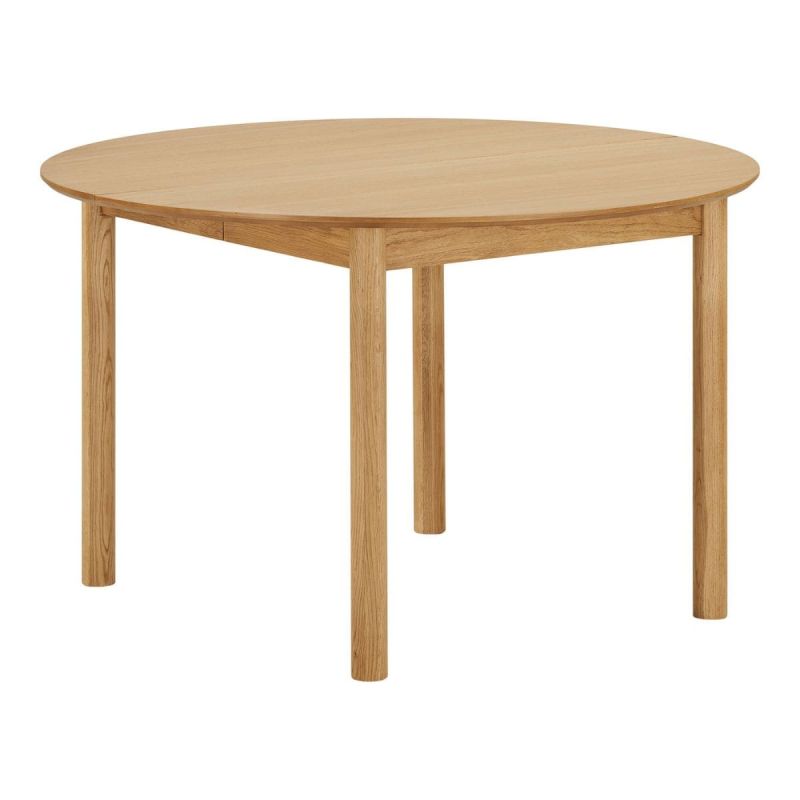 Table repas extensible Ø120cm en MDF et chêne naturel - YANICK Table repas extensible Ø120cm en MDF et chêne naturel - YANICK