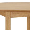 Table repas extensible Ø120cm en MDF et chêne naturel - YANICK