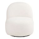 Fauteuil tissu velours texturé blanc pivotant - JOANY