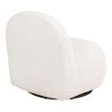 Fauteuil tissu velours texturé blanc pivotant - JOANY