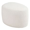Pouf tissu velours texturé blanc - JOANY