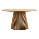 Table repas ronde Ø140cm Pied Central Relief MDF Placage Chêne clair - DUBLIN