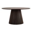 Table repas ronde Ø140cm Pied Central Relief MDF Placage Chêne fumé - DUBLIN