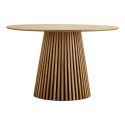 Table repas ronde Ø120cm Pied Central Relief MDF Placage Chêne clair - DUBLIN